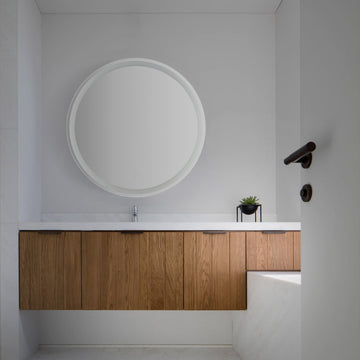 Dane 27 Round Frameless Anti-Fog Aluminum Front/Back-lit Tri-color LED Bathroom Vanity Mirror with Smart Touch Control - JONATHAN Y
